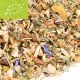 Aromatisierter Kräutertee mit Blüten und Fruchtstücken in Bio-Qualität.